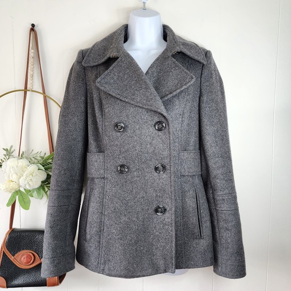 Victoria's Secret Graphite Gray Pea Coat Size 4 - Picture 1 of 12